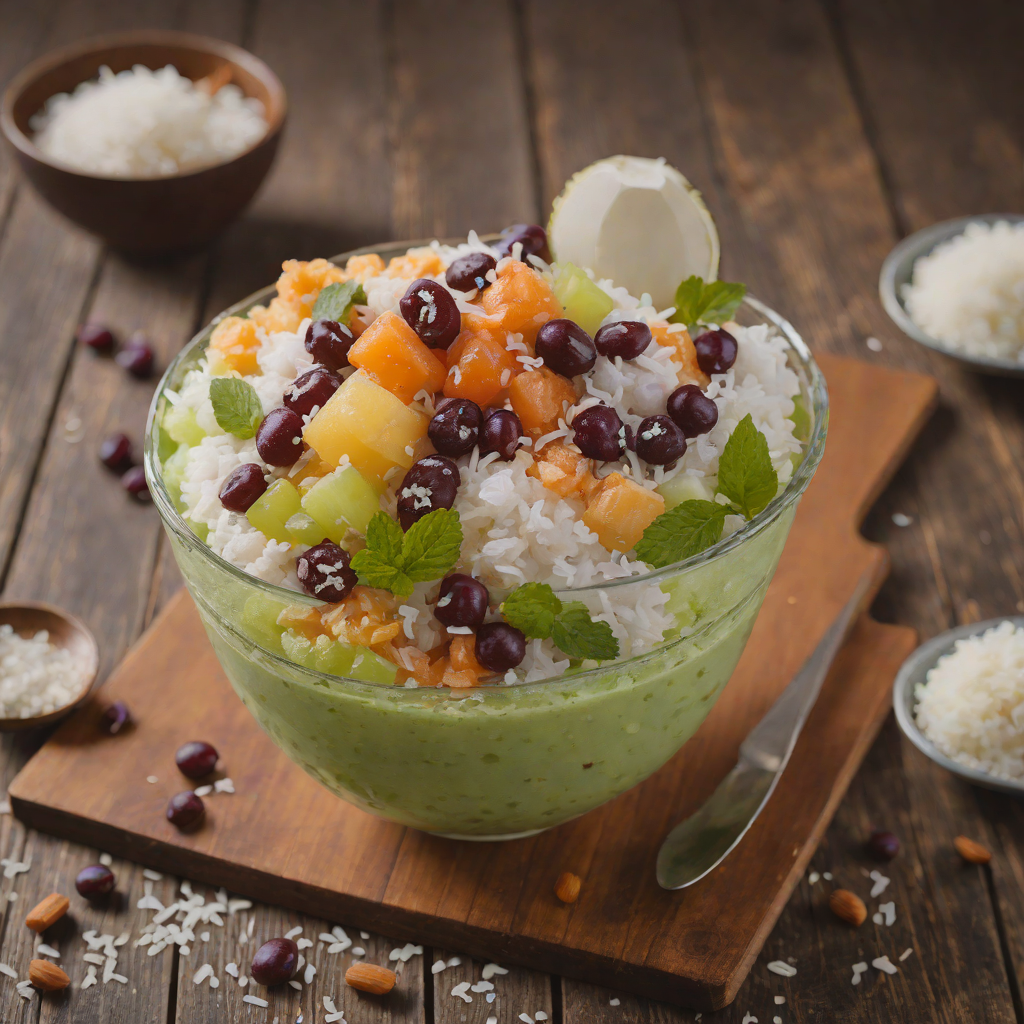 Halo-Halo Shaved Ice with Sweetened Beans and Coconut