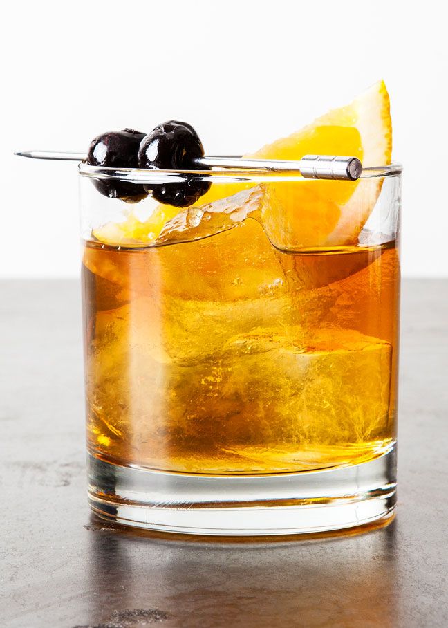 Old Fashioned with Cherry-Infused Bourbon and Orange Zest
