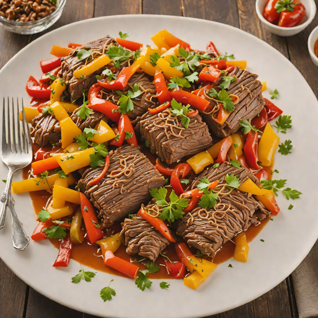 Slow-Simmered Italian Beef with Roasted Bell Peppers