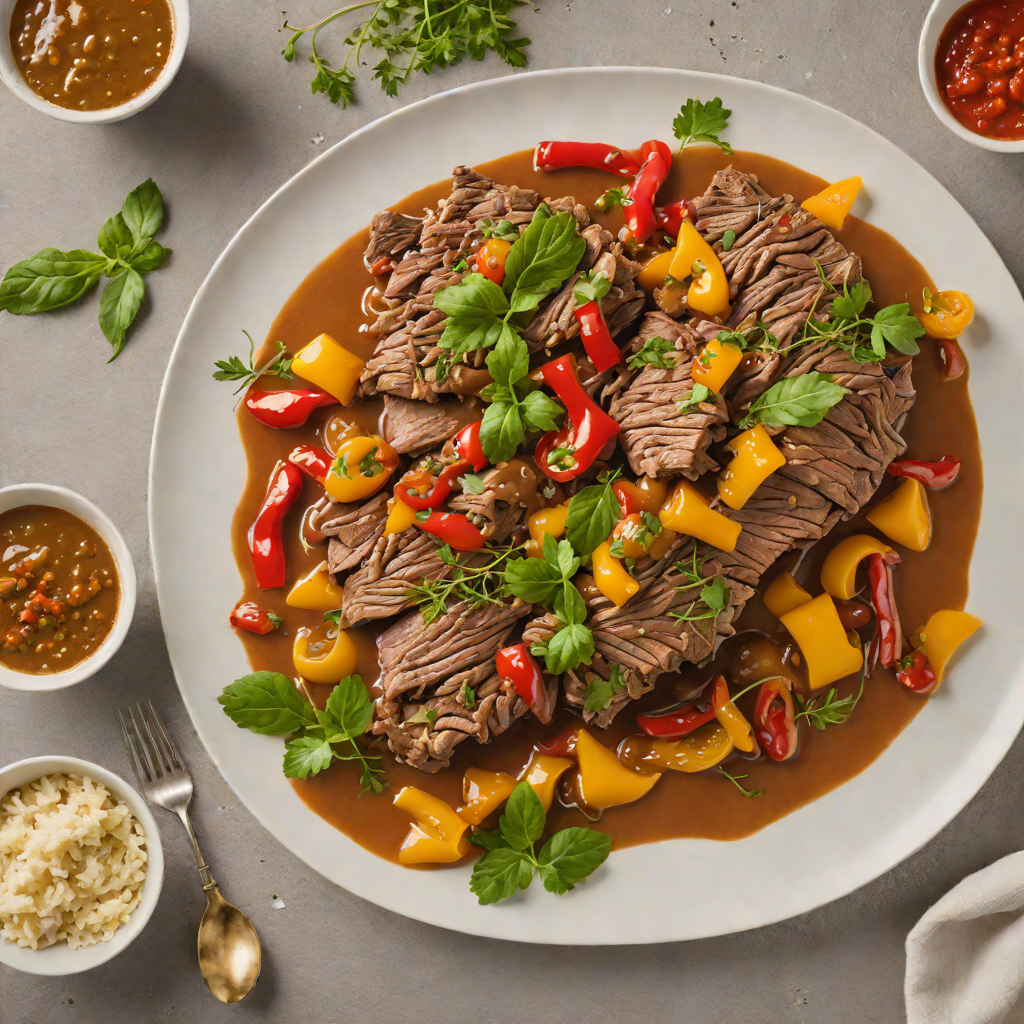 Slow-Cooked Italian Beef with Peppers and Herb-Infused Gravy