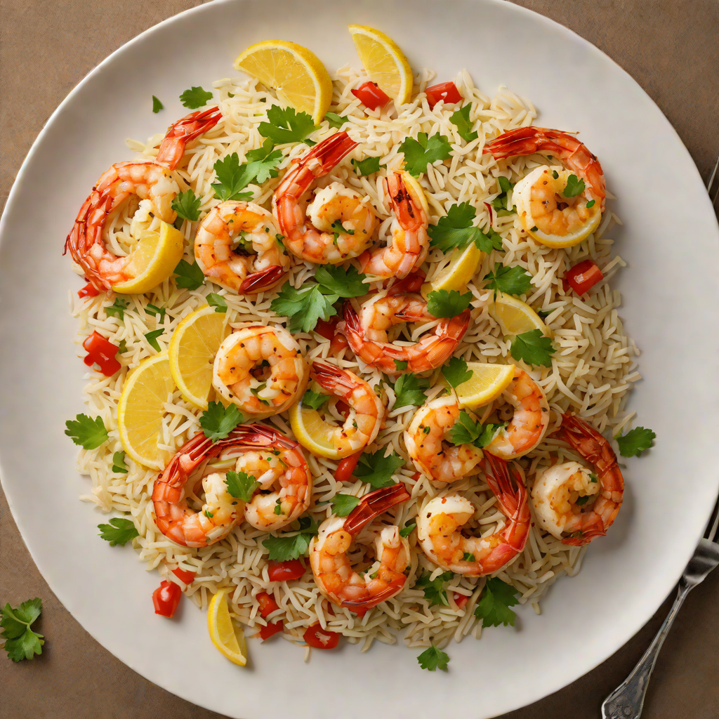 Sautéed Garlic Harissa Shrimp with Lemon Rice
