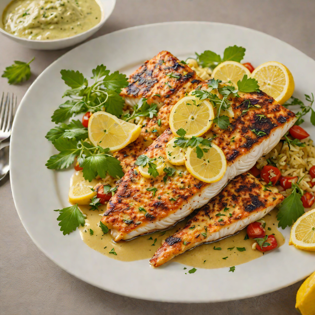 Grilled Cajun-Spiced Catfish with Niobrara River Lemon Herb Sauce