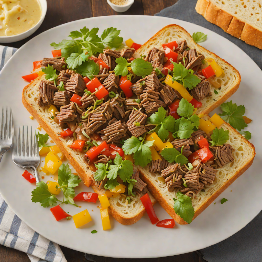 Slow-Simmered Italian Beef and Peppers with Garlic Bread