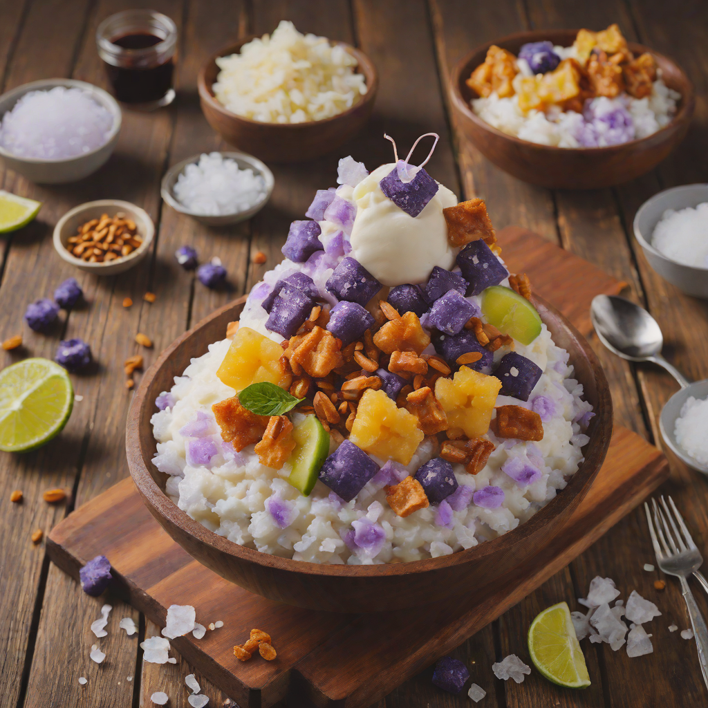 Halo-Halo with Ube, Sweetened Beans, and Crushed Ice