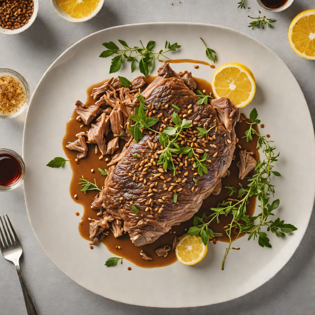 Slow-Cooked Wattleseed and Lemon Myrtle Lamb Shoulder