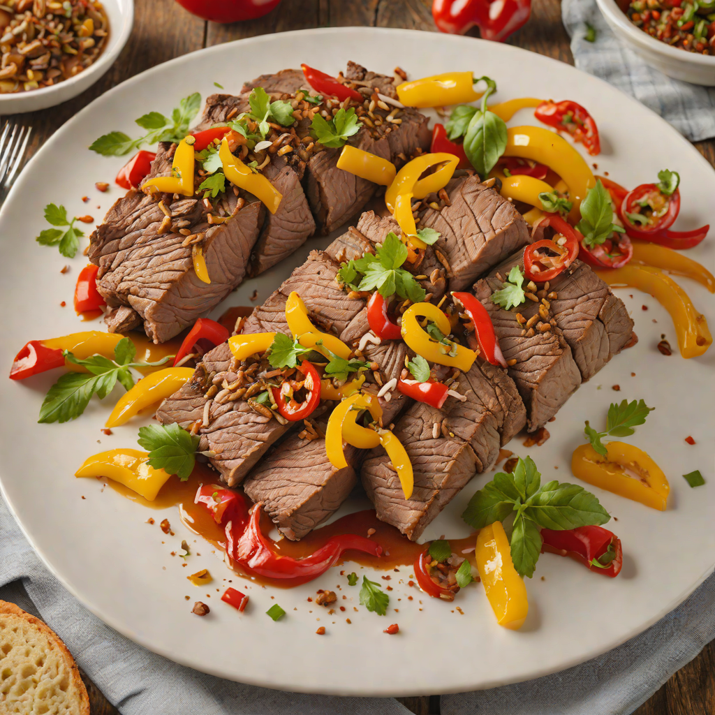 Pan-Seared Italian Beef with Roasted Sweet Peppers