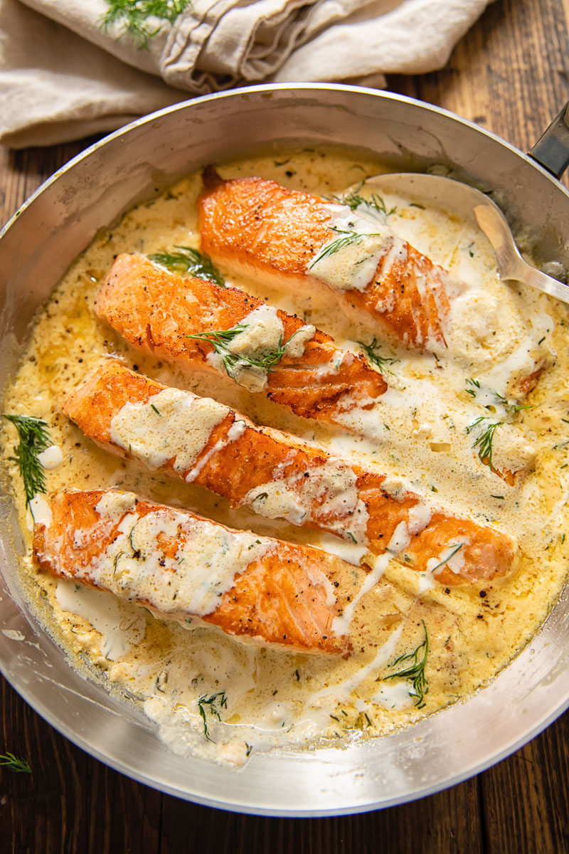 Turmeric-Ginger Salmon with Lemon-Dill Sauce