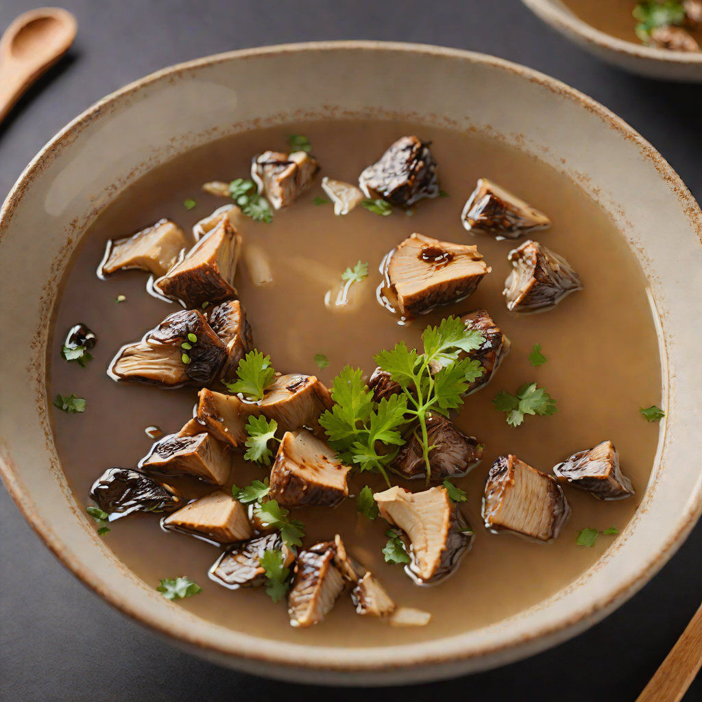 Miso and Garlic Broth with Shiitake Mushrooms