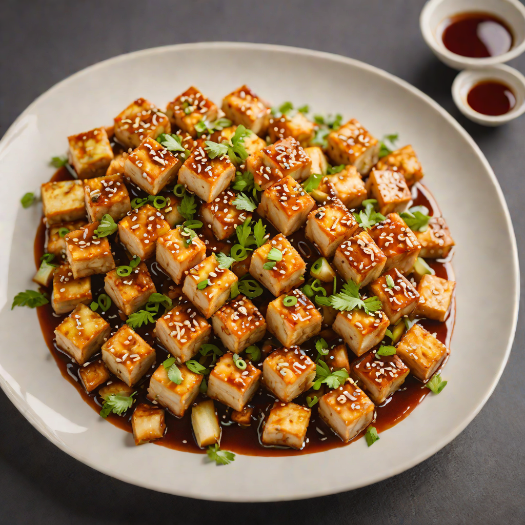 Stir-Fried Tofu with Garlic and Ginger in Chili Sauce