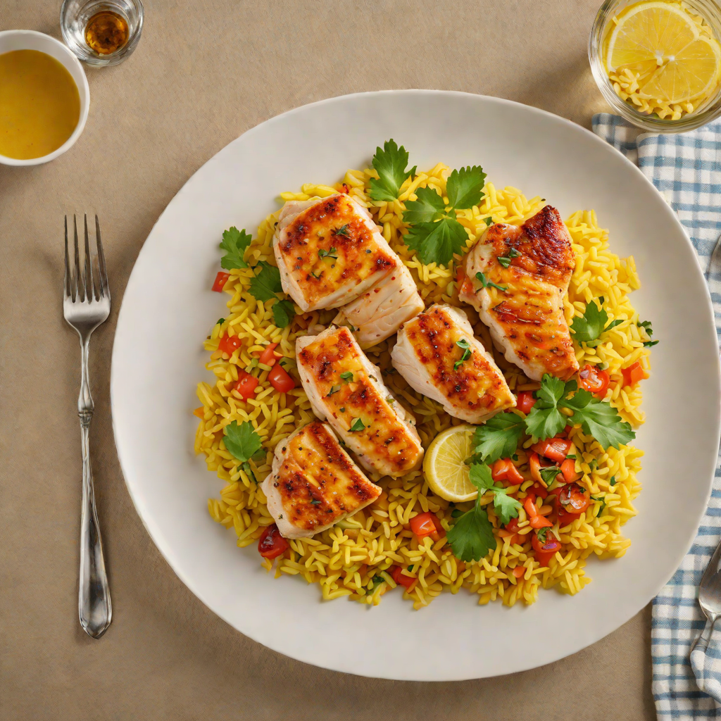 Pan-Seared Chicken with Spanish Saffron Rice