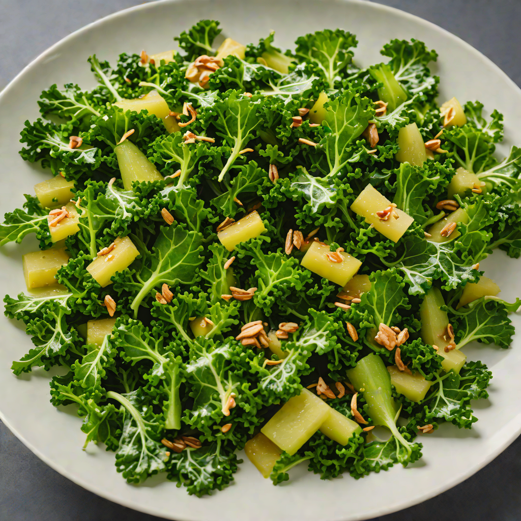 Sautéed Kale with Bitter Melon and Garlic