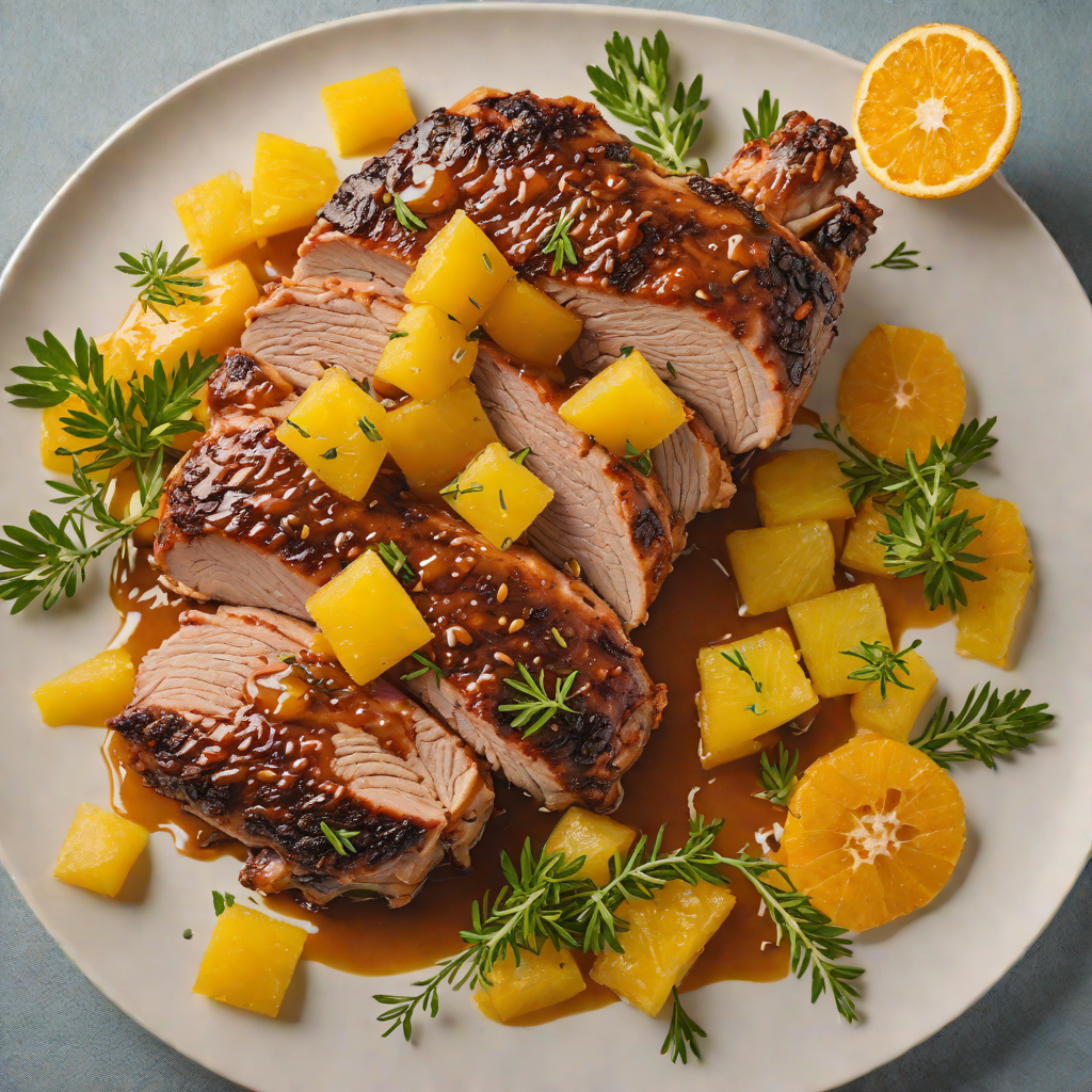 Slow-Roasted Pork Shoulder with Pineapple-Orange Glaze