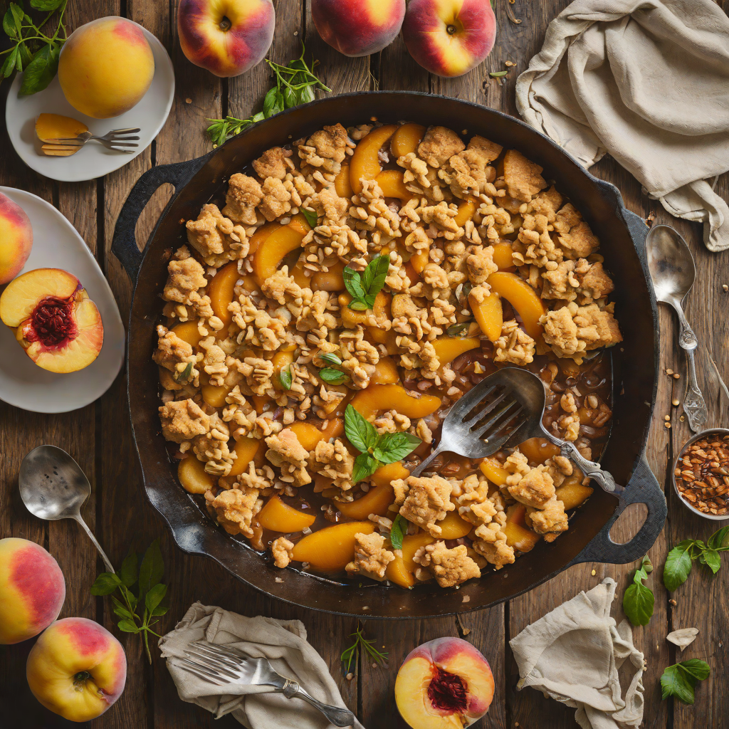 Cast Iron Peach Cobbler with Georgia Spices