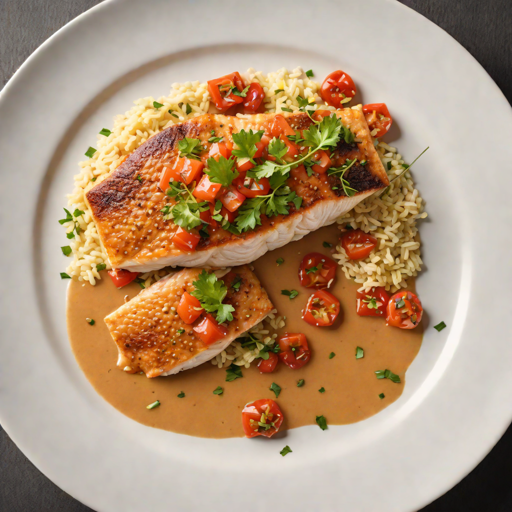 Pan-Seared Trout with Southern Grits and Tomato Gravy