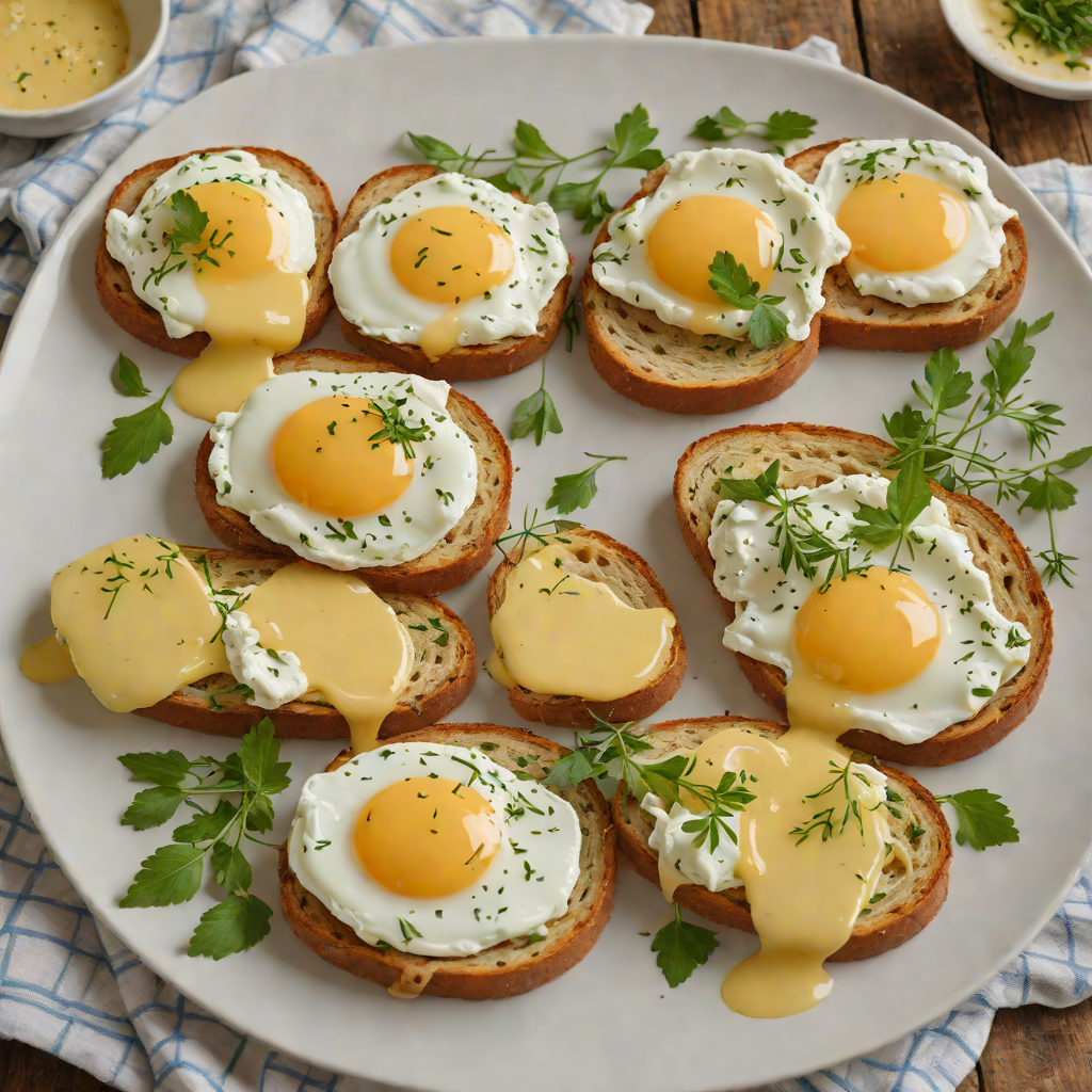 Skillet Poached Eggs over Sourdough with Garlic Herb Butter