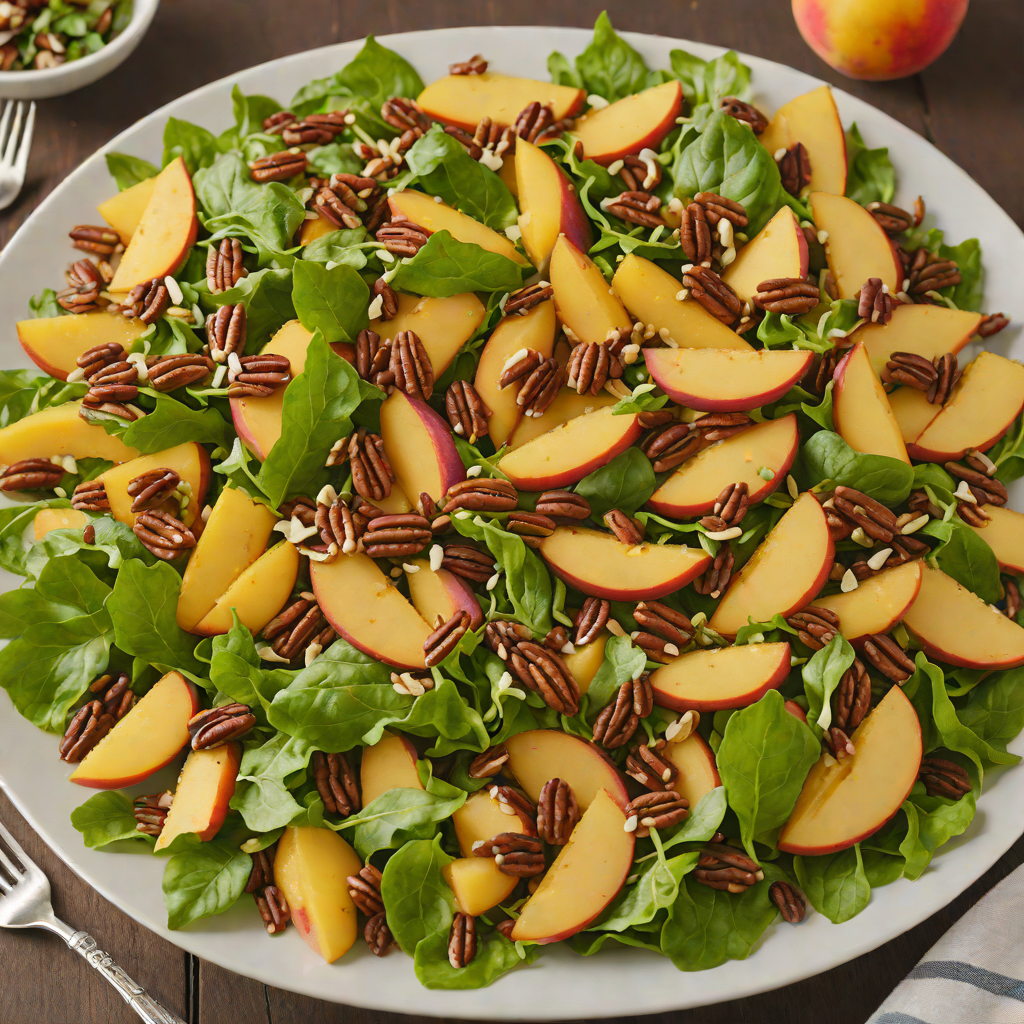 Georgia Peach and Pecan Salad with Honey-Balsamic Dressing