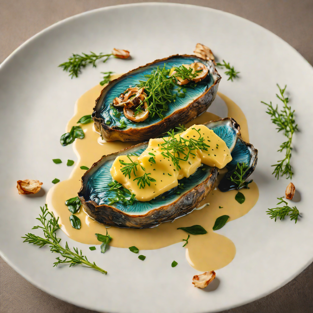 Pan-Seared Paua with Garlic and Seaweed Butter Sauce