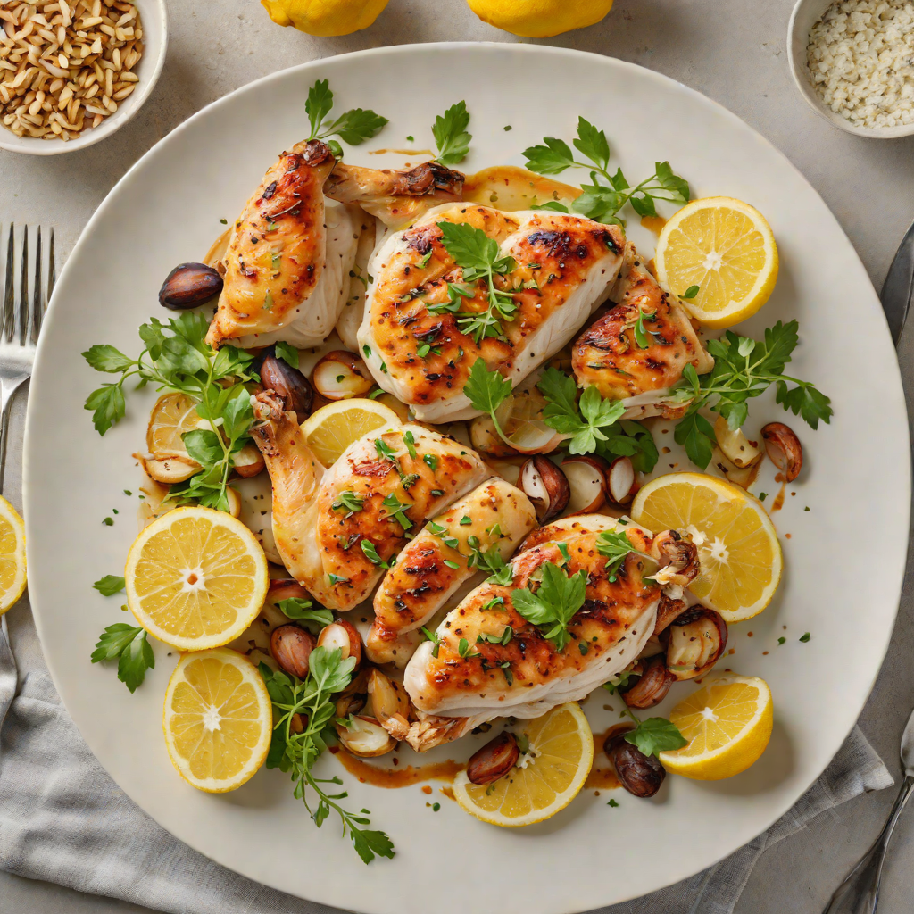 Pan-Seared Chicken with Half-Roasted Lemon and Garlic