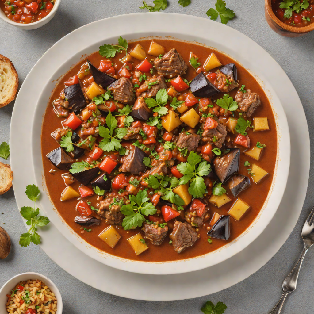 Slow-Simmered Lamb Stew with Eggplant and Tomatoes