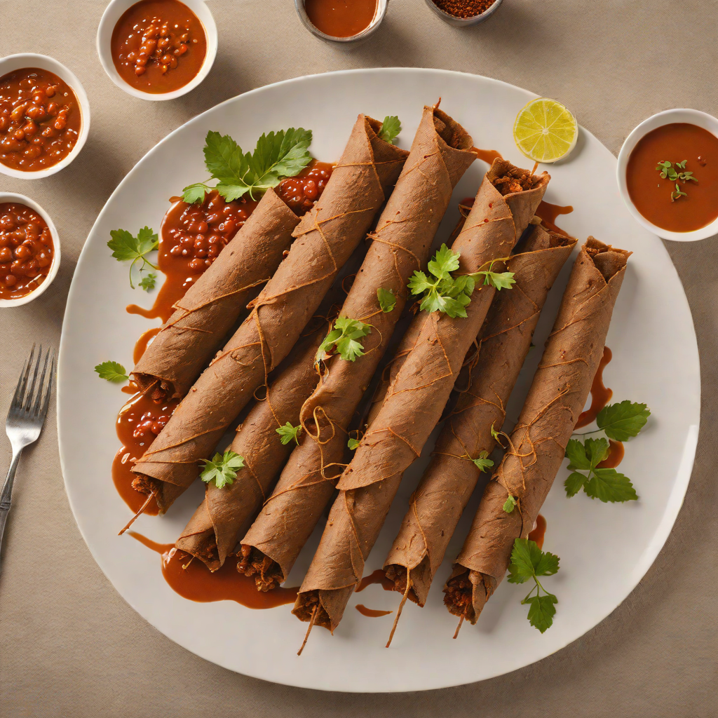 Injera-Wrapped Spiced Beef Tibs with Berbere Sauce