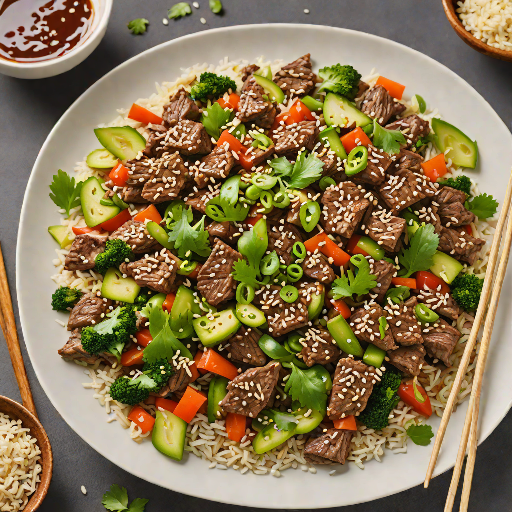 High-Protein Korean Beef Stir Fry with Sesame and Scallions