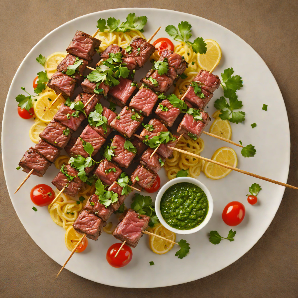 Skewered Beef Churrasco with Chimichurri Sauce