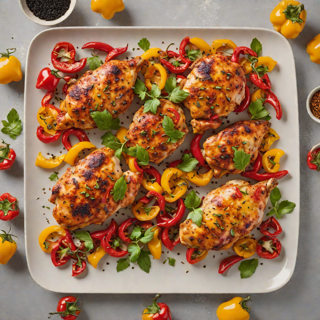 Sheet Pan Paprika-Spiced Chicken with Roasted Bell Peppers