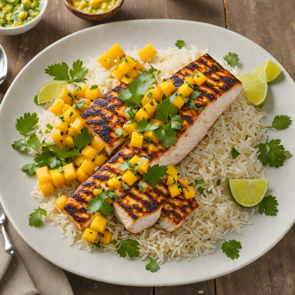 Grilled Mahi-Mahi with Mango Salsa and Cilantro-Lime Rice
