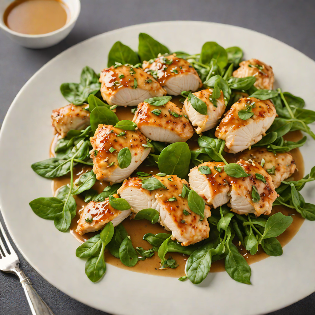 Sautéed Chicken with Honey-Dijon Glaze and Baby Spinach