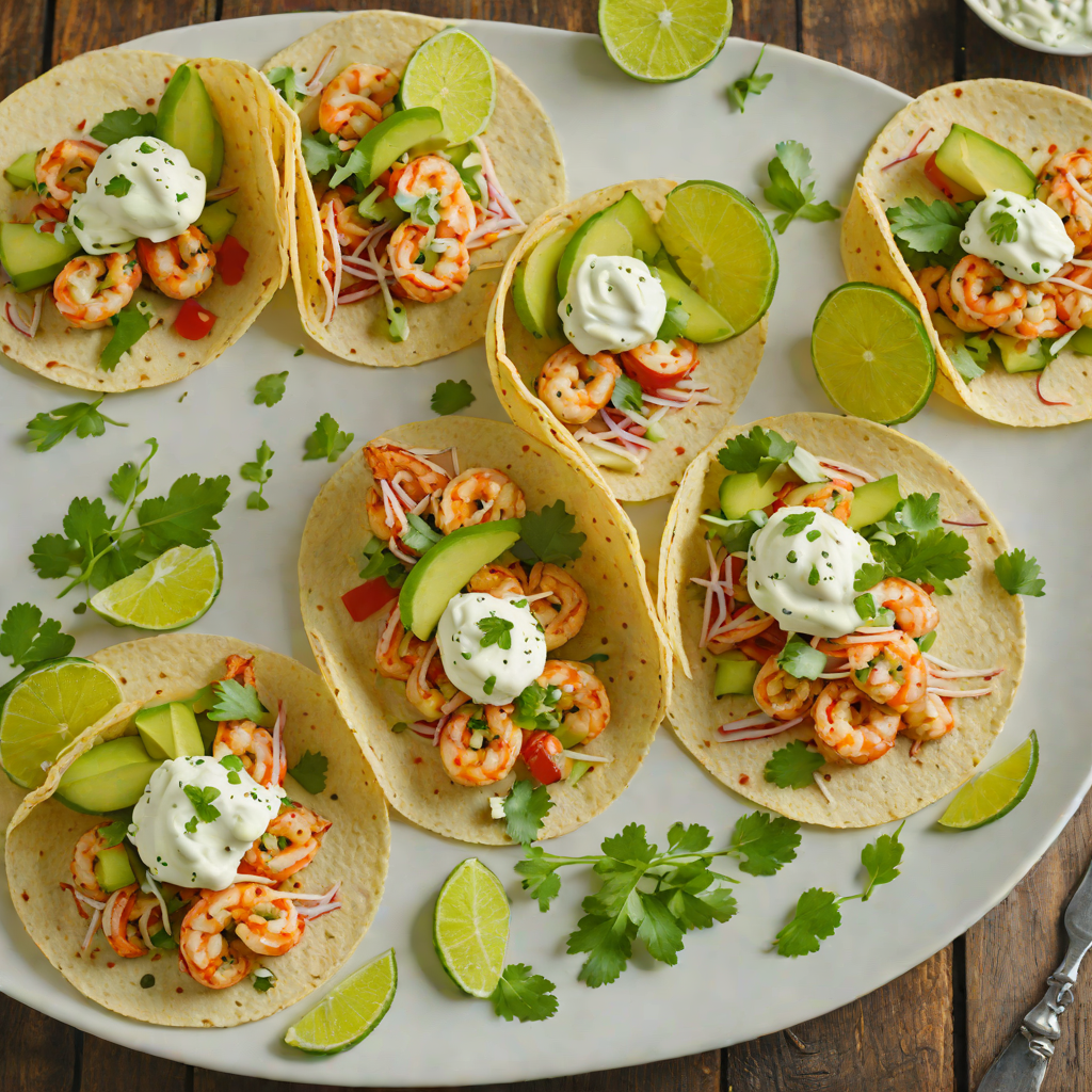 Chipotle-Lime Shrimp Tacos with Avocado Crema