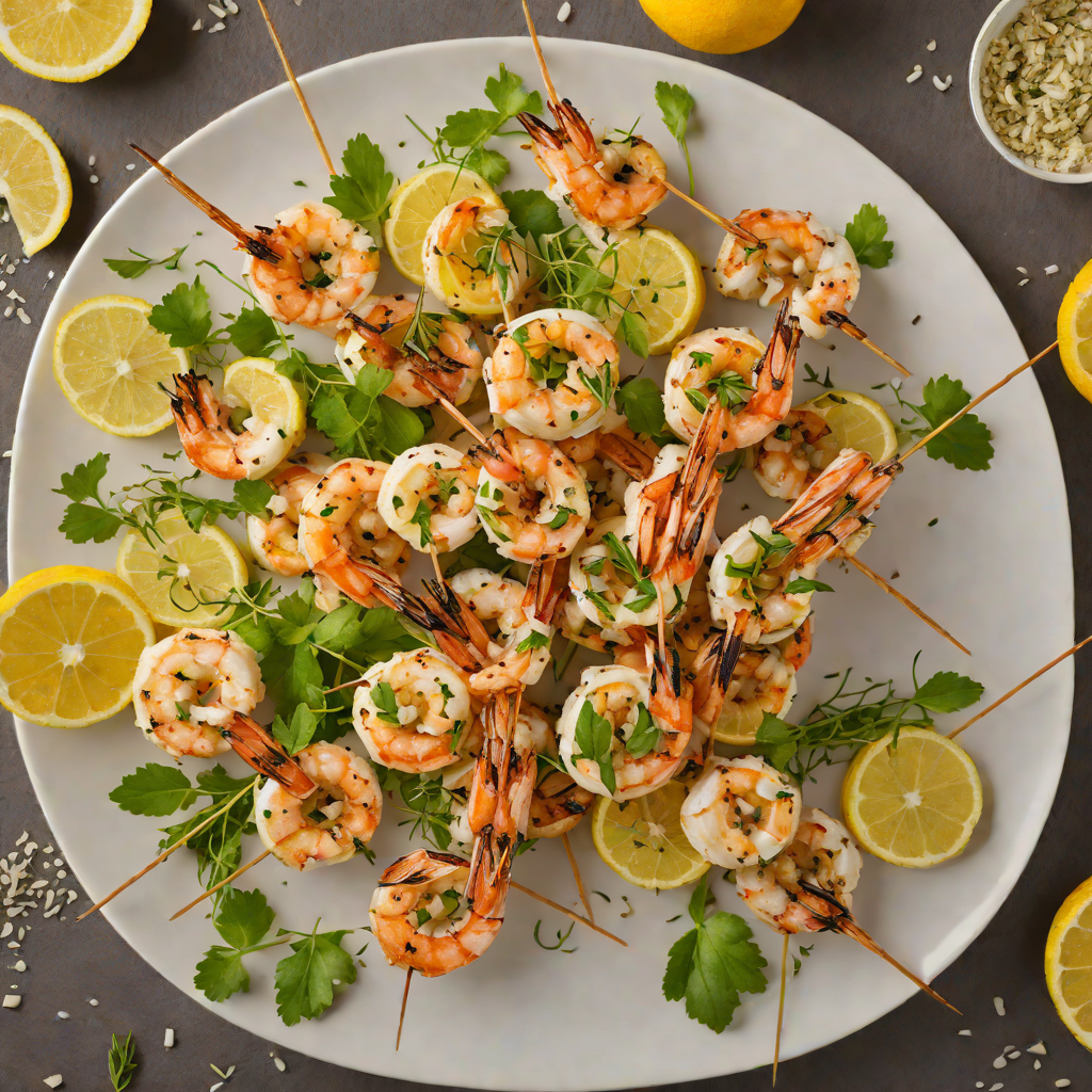 Citrus-Marinated Grilled Shrimp Skewers with Garlic and Thyme