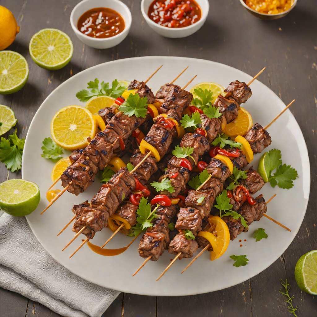 Citrus-Marinated Grilled Beef Skewers with Guatemalan Spices
