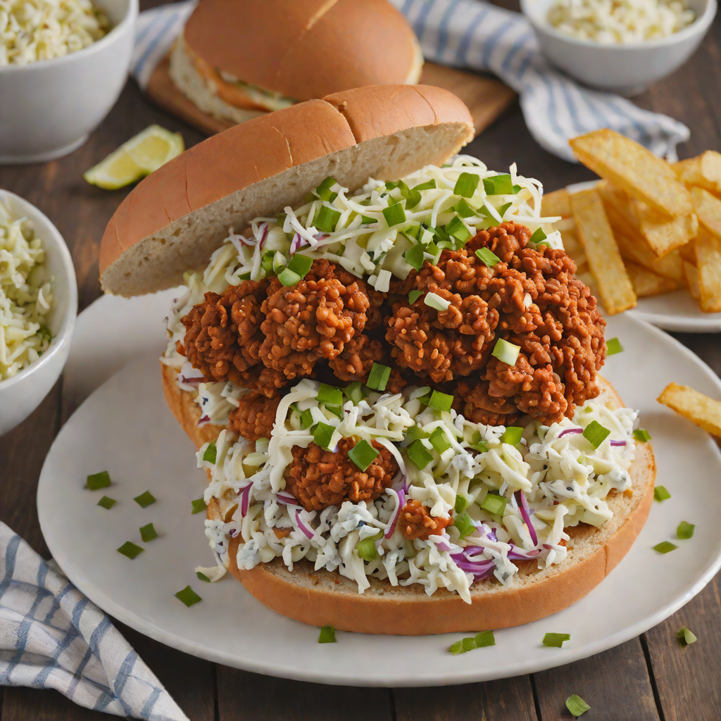 Spicy Nashville Hot Chicken Sandwich with Blue Cheese Slaw