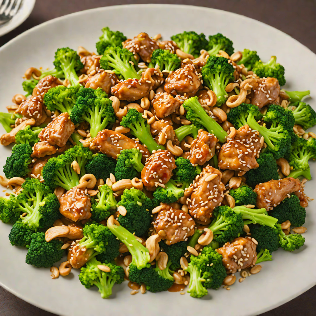 Stir-Fried Sesame Chicken with Broccoli and Cashews