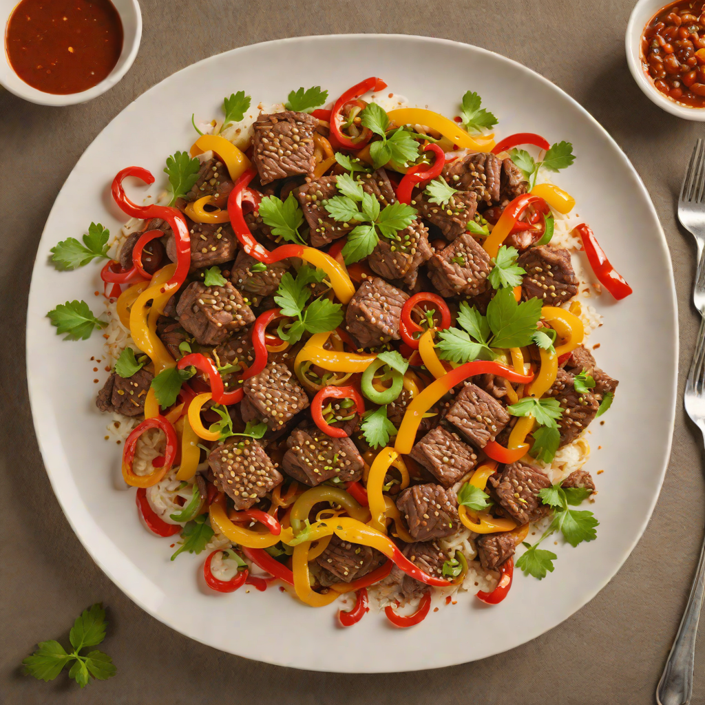 Mitmita-Spiced Tibs with Sautéed Beef and Peppers
