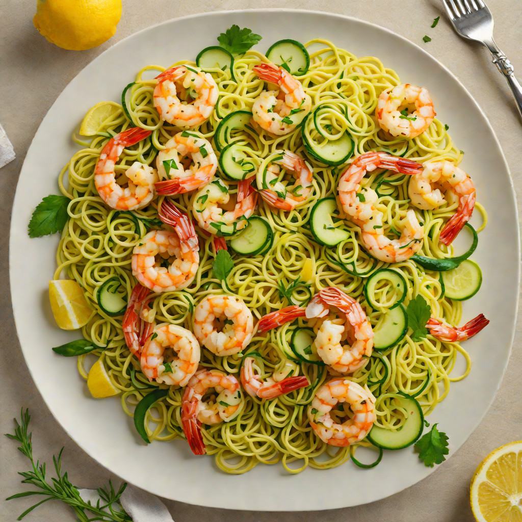 Sautéed Shrimp and Zucchini Noodles with Lemon-Garlic Butter