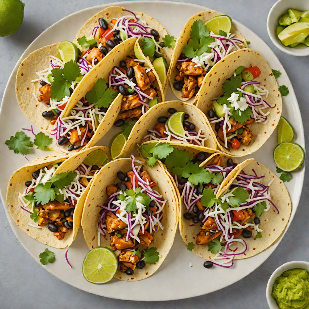 Tex-Mex Chicken and Black Bean Tacos with Cilantro Lime Slaw