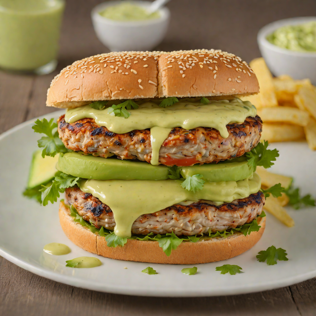 Chipotle Turkey Burger with Avocado-Lime Aioli