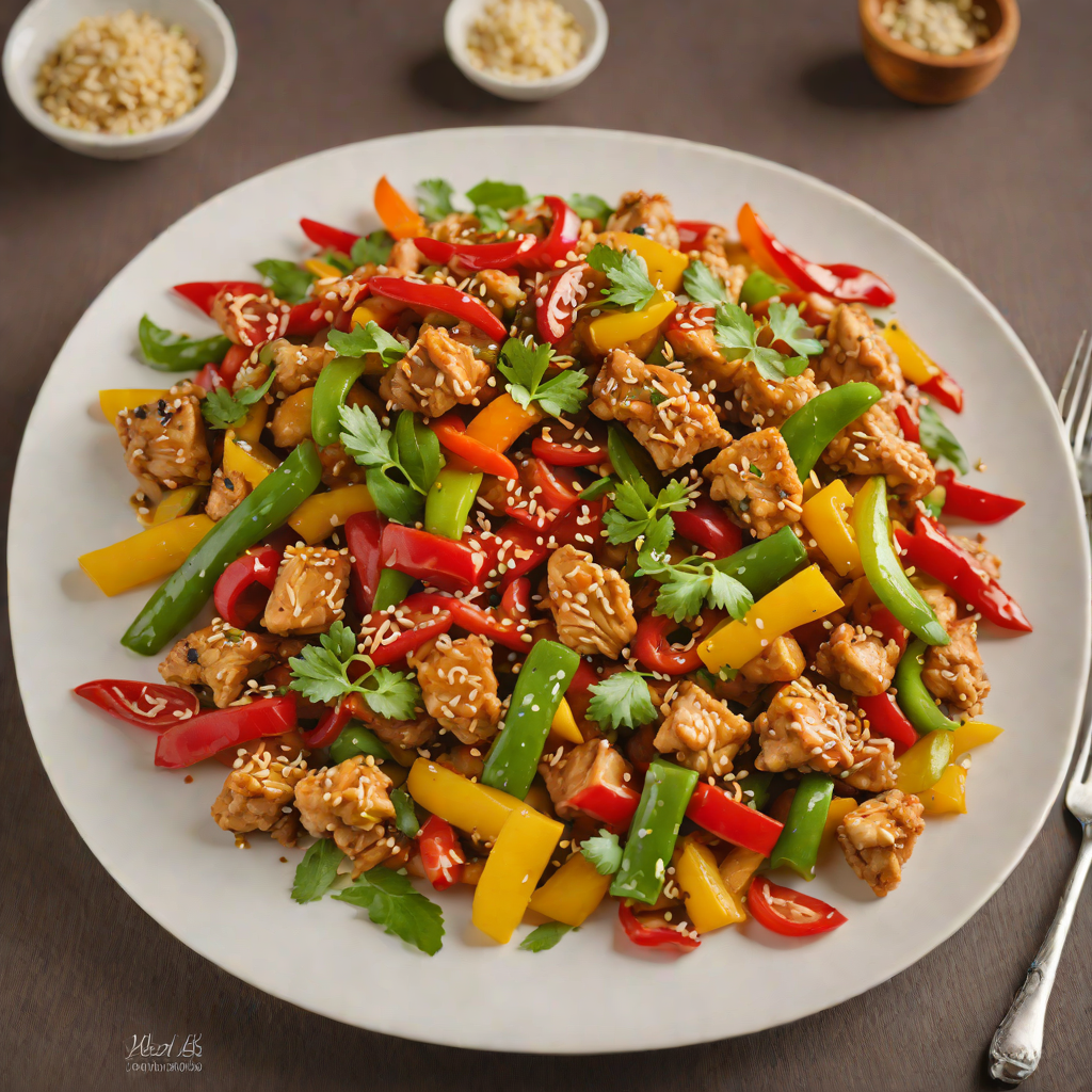 Quick Stir-Fried Chicken with Bell Peppers and Garlic