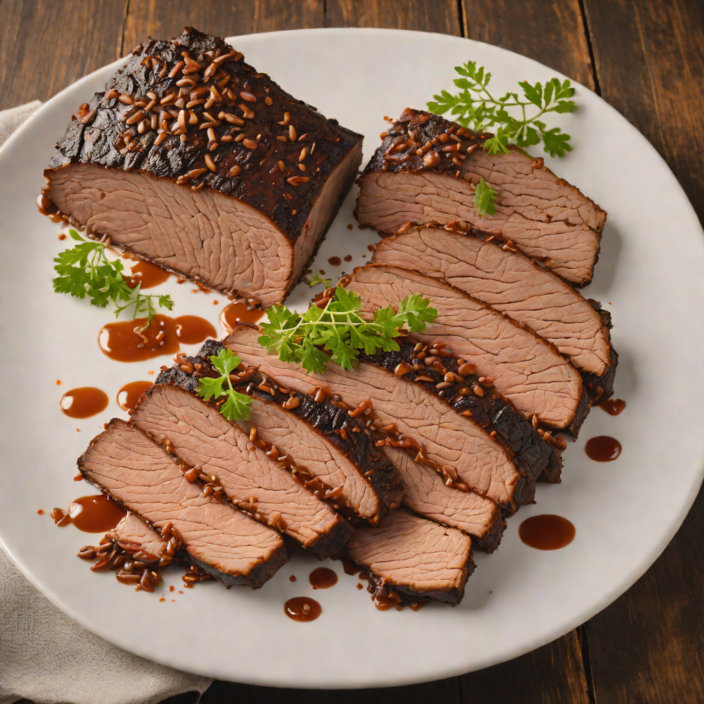Slow-Smoked Hickory Brisket with Oak Wood Bark