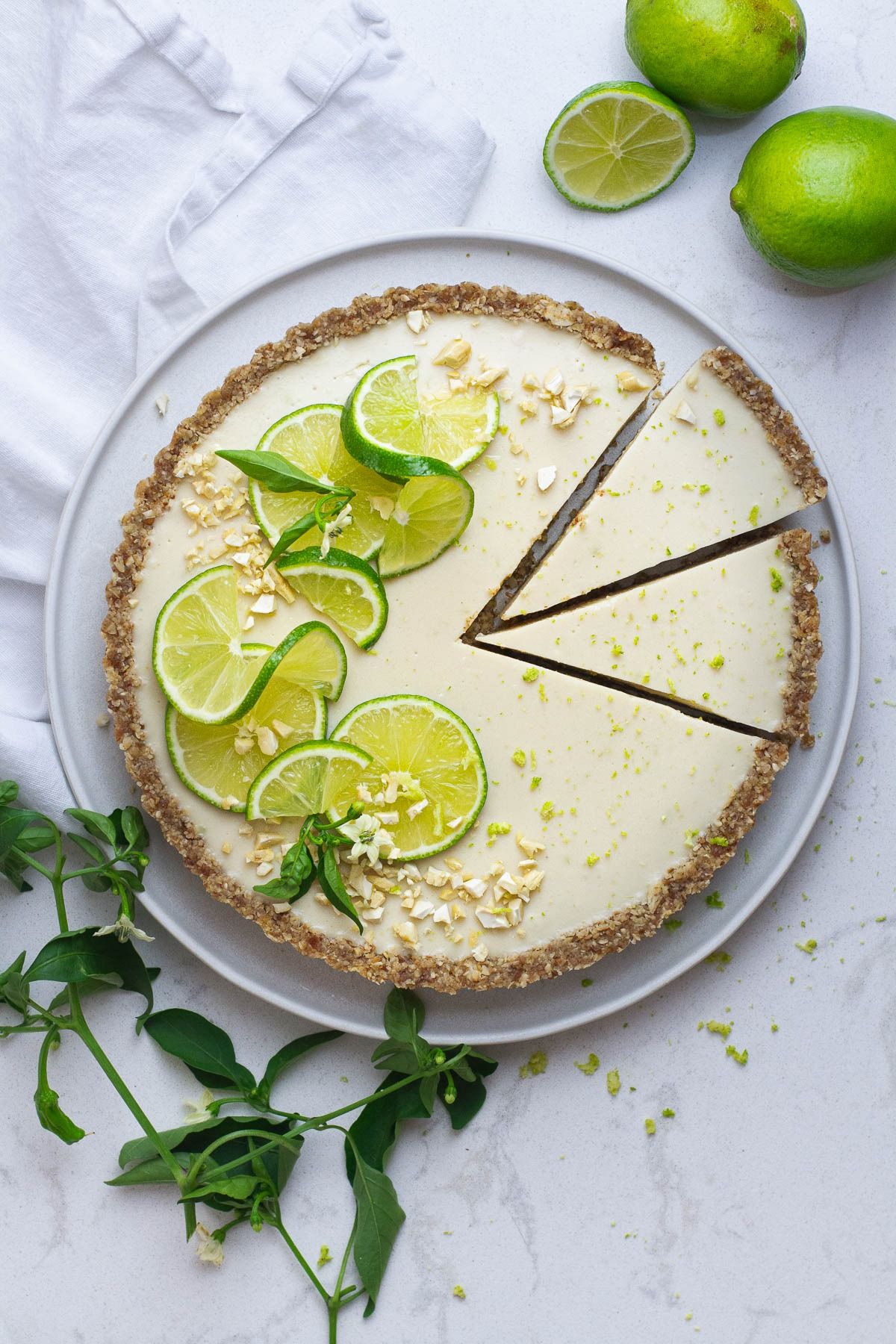 No-Bake Coconut Lime Tart with Almond Crust