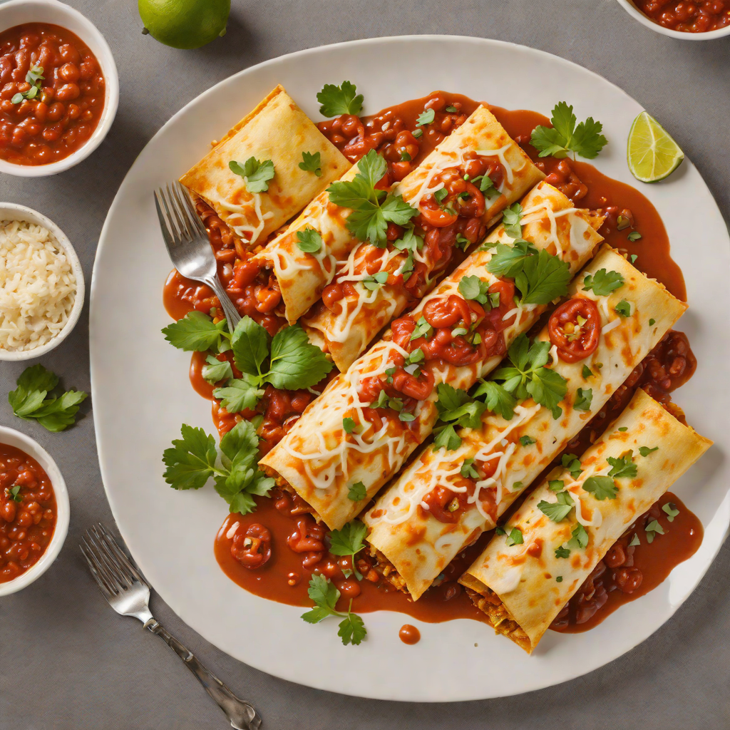 Tex-Mex Chicken Enchiladas with Roasted Tomato Sauce