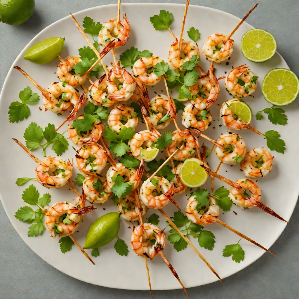 Lime-Cilantro Grilled Shrimp Skewers with Chili Oil