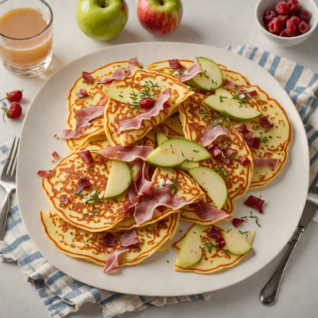 Dutch Pancakes with Speck and Apple Slices