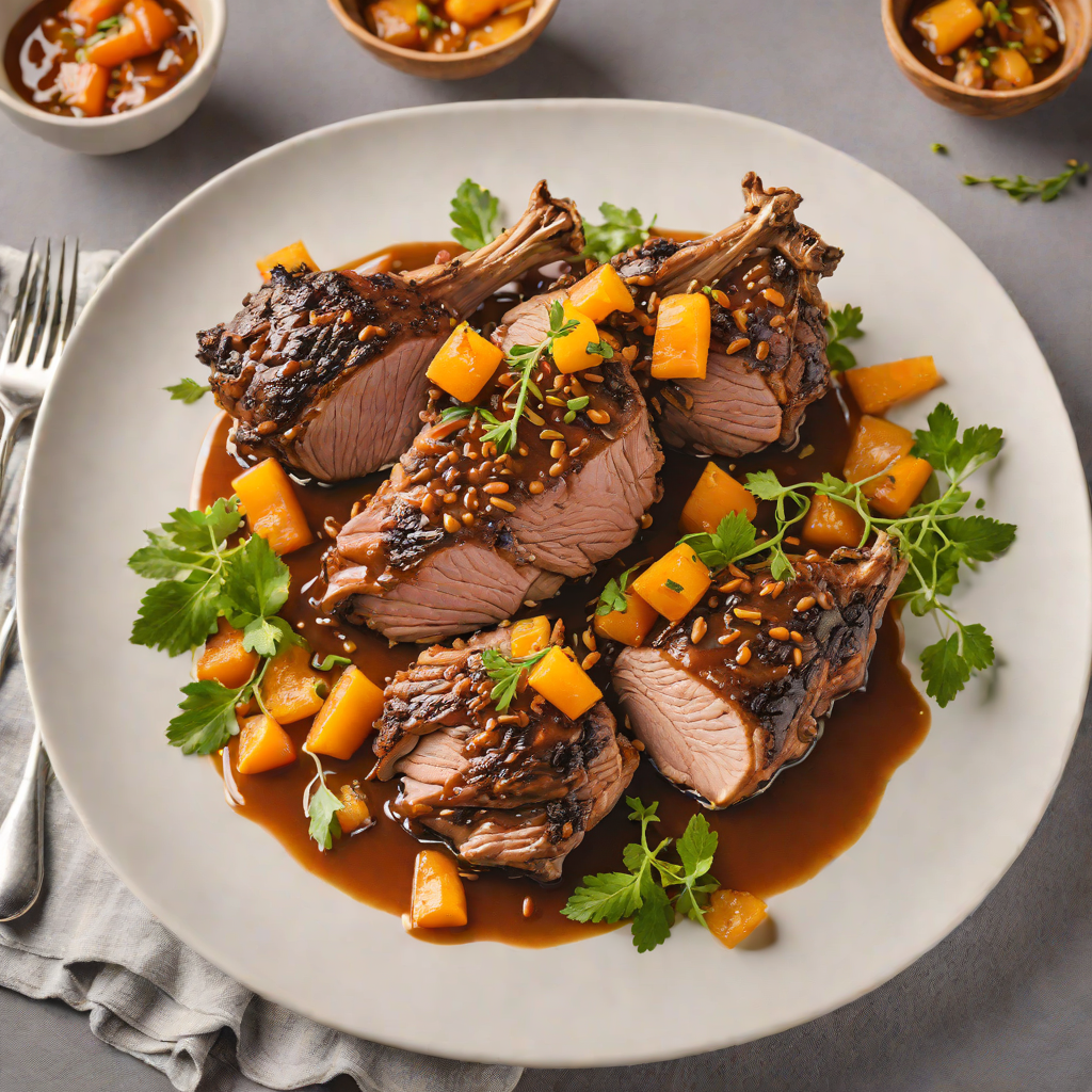 Slow-Roasted Lamb Shoulder with Moroccan Spices and Apricot Glaze