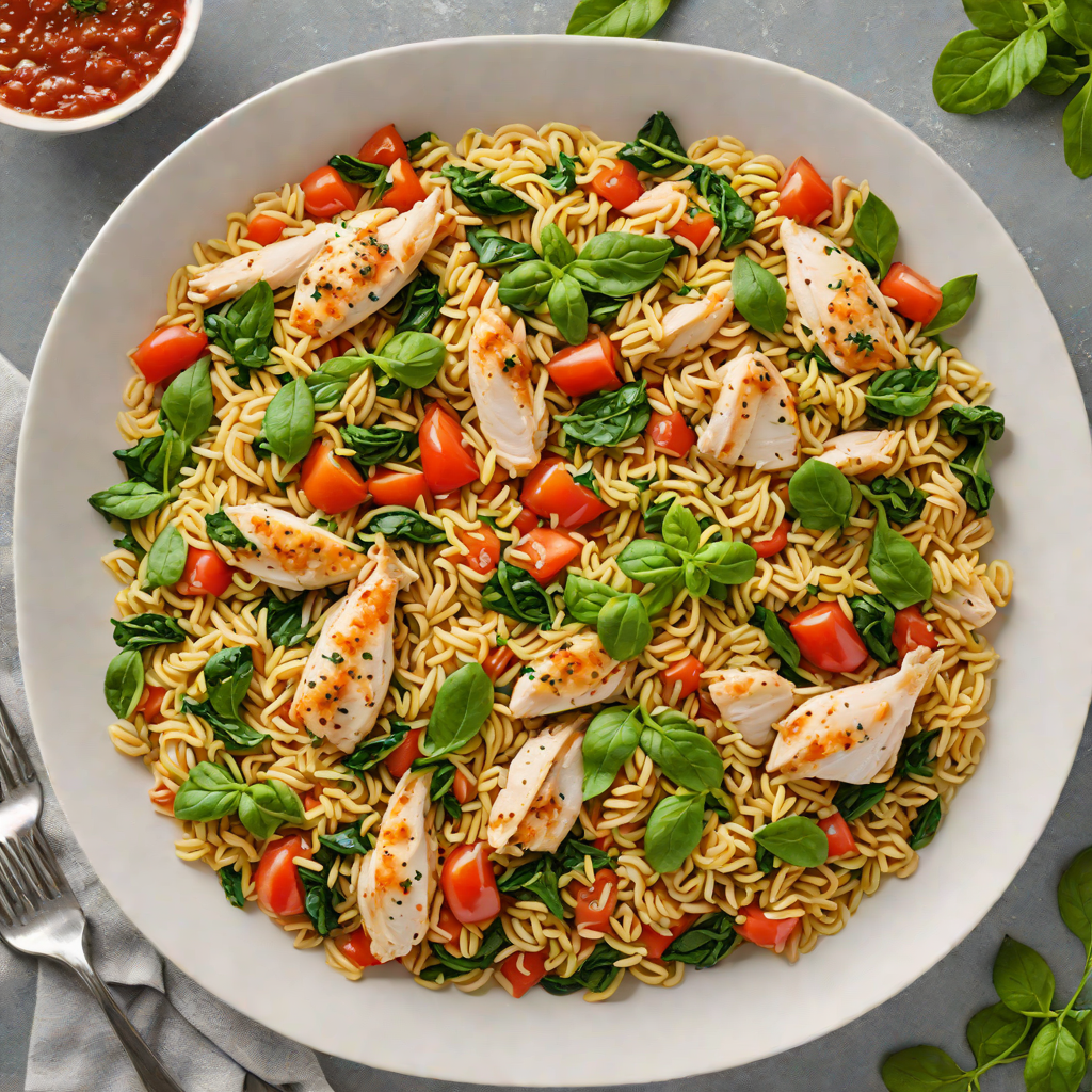 One-Pot Chicken and Spinach Tomato Orzo