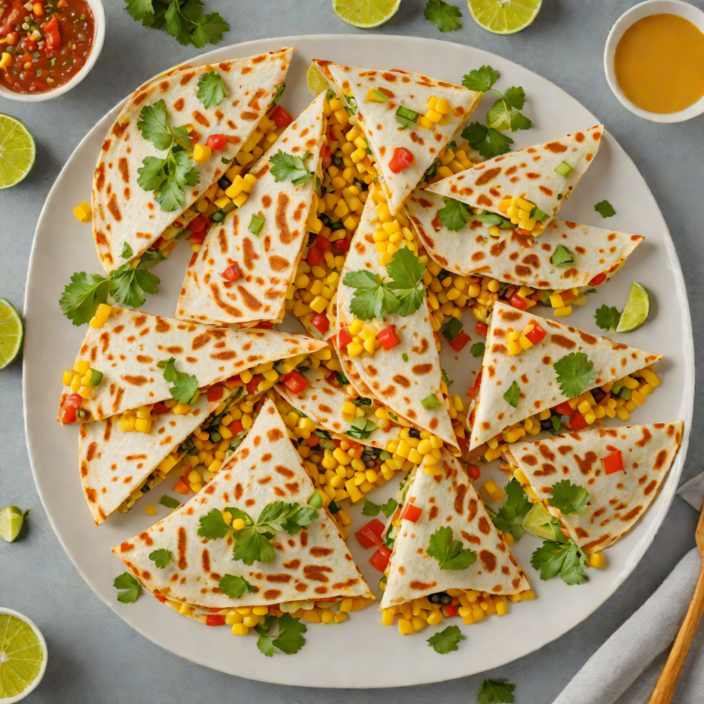 Kid-Friendly Cheesy Veggie Quesadilla with Sweet Corn