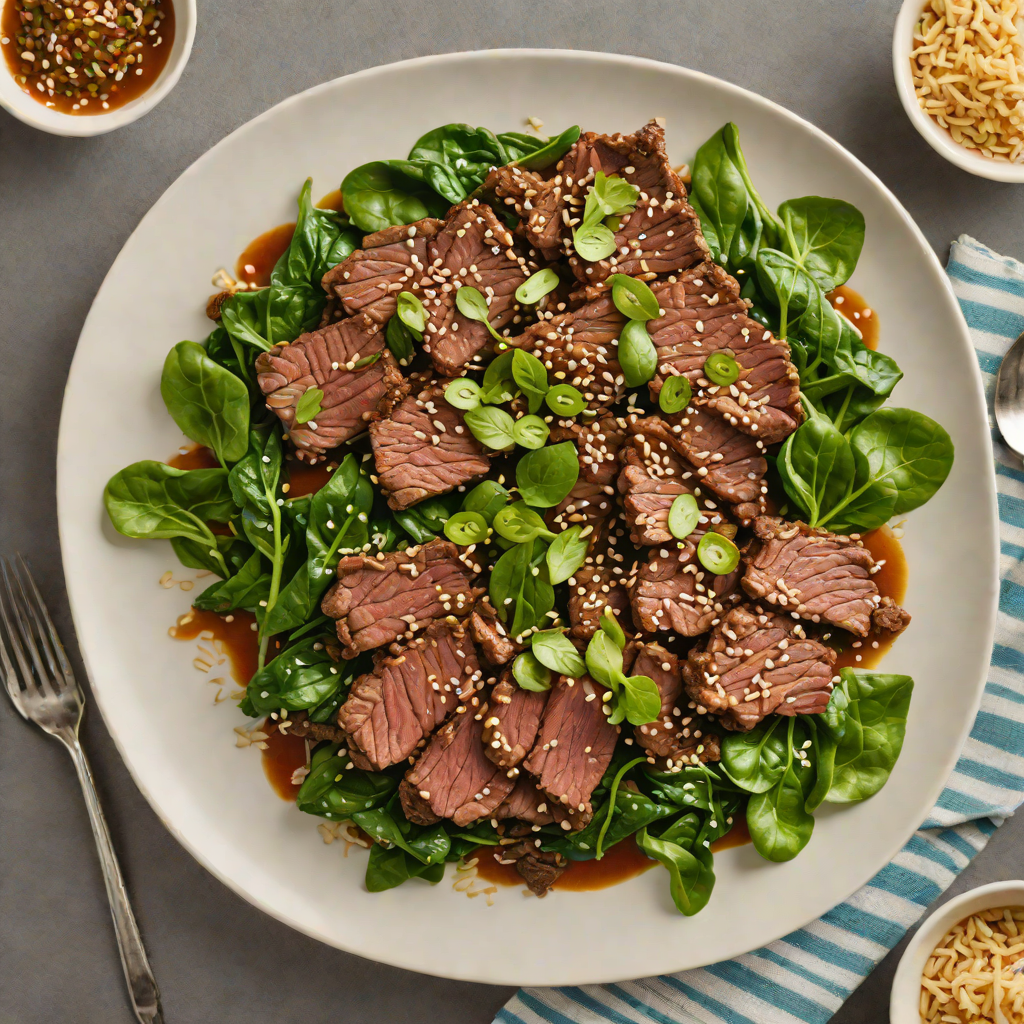 Pan-Seared Korean Beef Bulgogi with Sesame Spinach