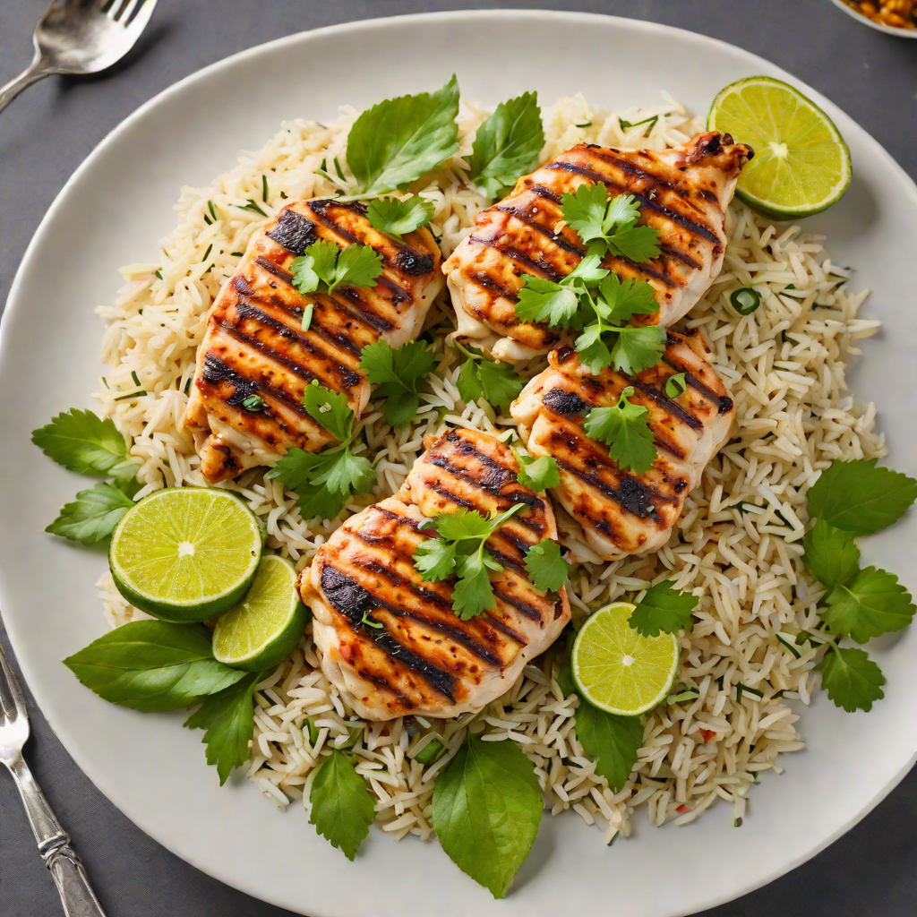 Grilled Jalapeño Lime Chicken with Cilantro Rice