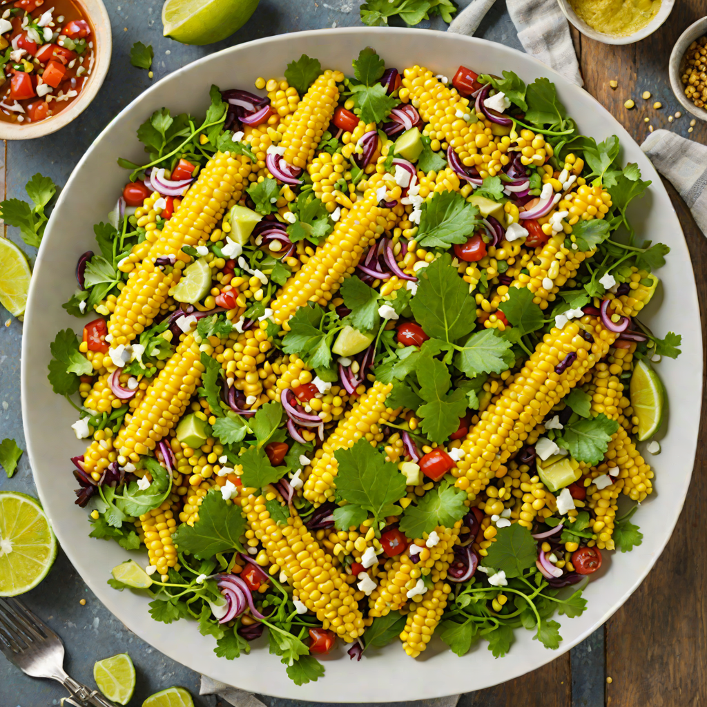 Grilled Texas-Style Smoked Corn Salad with Lime Vinaigrette